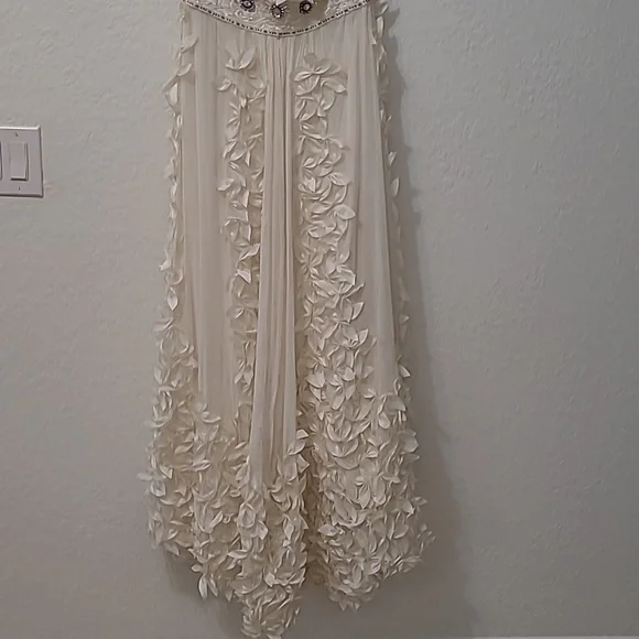 Sue Wong Nocturne Silk Dress Elegant Cream Floral Dress Wedding Party Size 10 - Picture 10 of 15